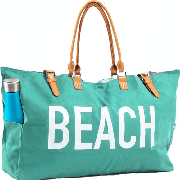 Keho Handbags - KEHO "Beach Vibes" Large Beach Bag/Tote (Seafoam Green)